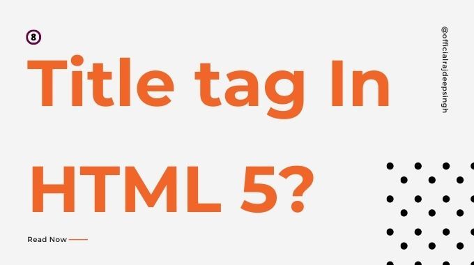 Title tag In HTML 5?